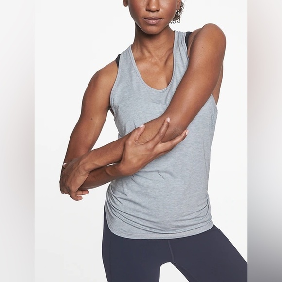 Athleta Essence Vital Tie Back Tank Top Grey Heather - Picture 1 of 7